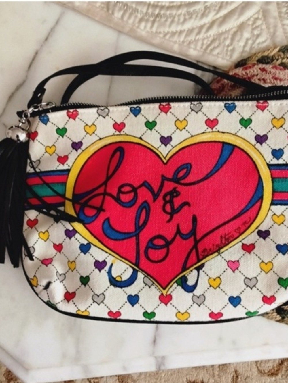 Brighton NWOT Love & Joy Heart Wristlet Clutch - Multicolor